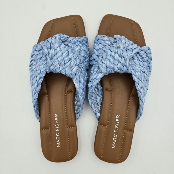 NWOT Marc Fisher Lasket Flat Slide Sandals, Surf Blue, Women's 5.5M - Picture 9 of 12